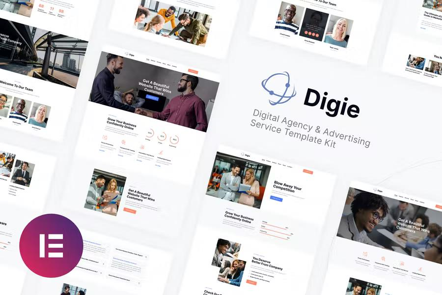 DIGIE | DIGITAL AGENCY & ADVERTISING SERVICE ELEMENTOR TEMPLATE KIT